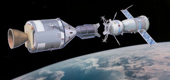 Concepto artístico del encuentro Apolo-Soyuz