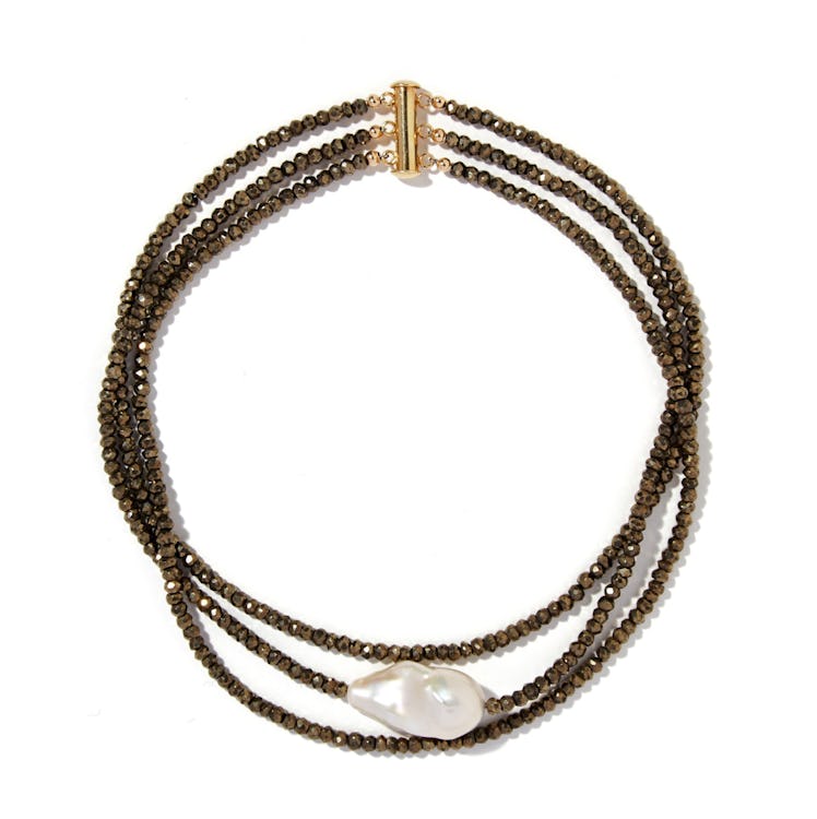 Pearl, Pyrite Gold-Filled Choker