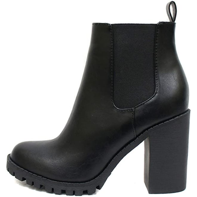 Soda Glove Chunky Heel Ankle Boots