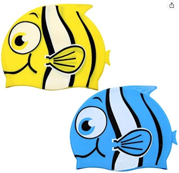 Kids Cartoon Fish Swim Caps