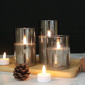 GenSwin Flameless Glass LED Candles (Set of 3)