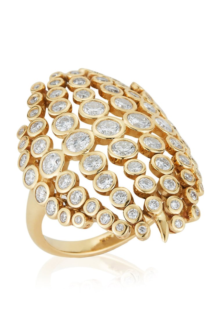 Fringe 14K Gold Diamond Ring