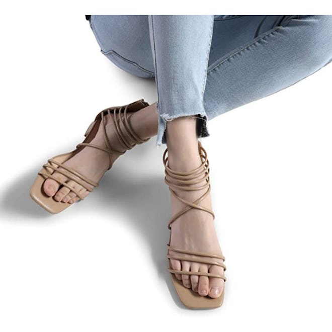 DREAM PAIRS Square Toe Strappy Sandals