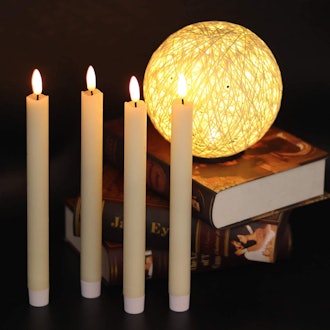 GenSwin Flameless Ivory Taper Candles
