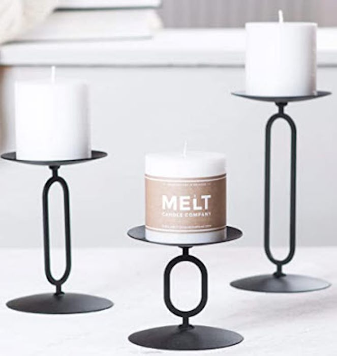 Melt Candle Company Black Metal Base Candleholders (Set of 3)