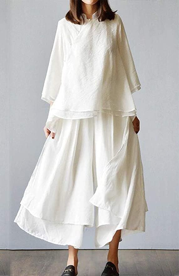 LaovanIn Wide Leg Capri Pants