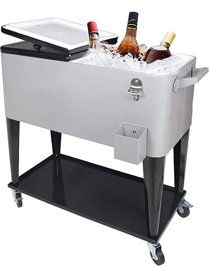 SHAREWIN 80 QT Rolling Cooler Cart Ice Chest