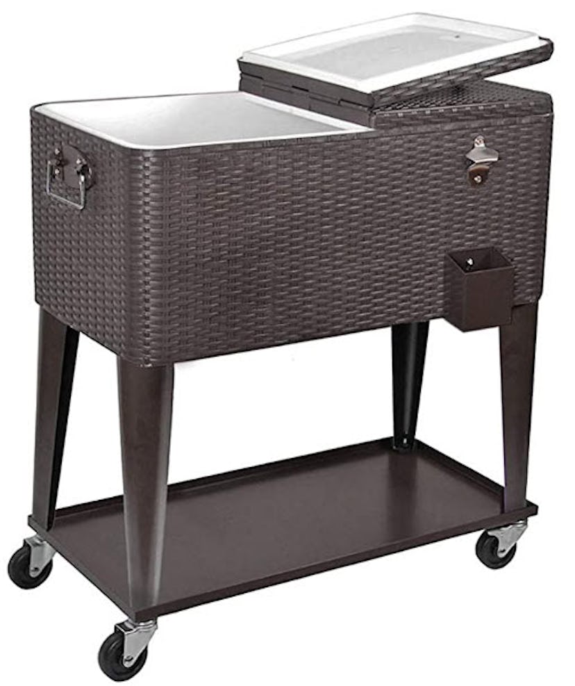 Clevr 80 Quart Qt Rolling Cooler Ice Chest Cart