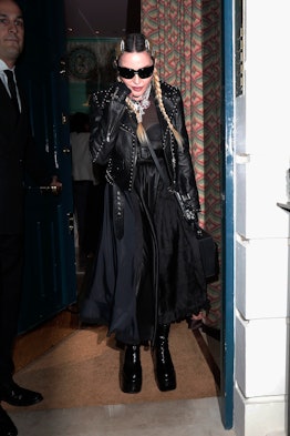 Madonna wearing all black