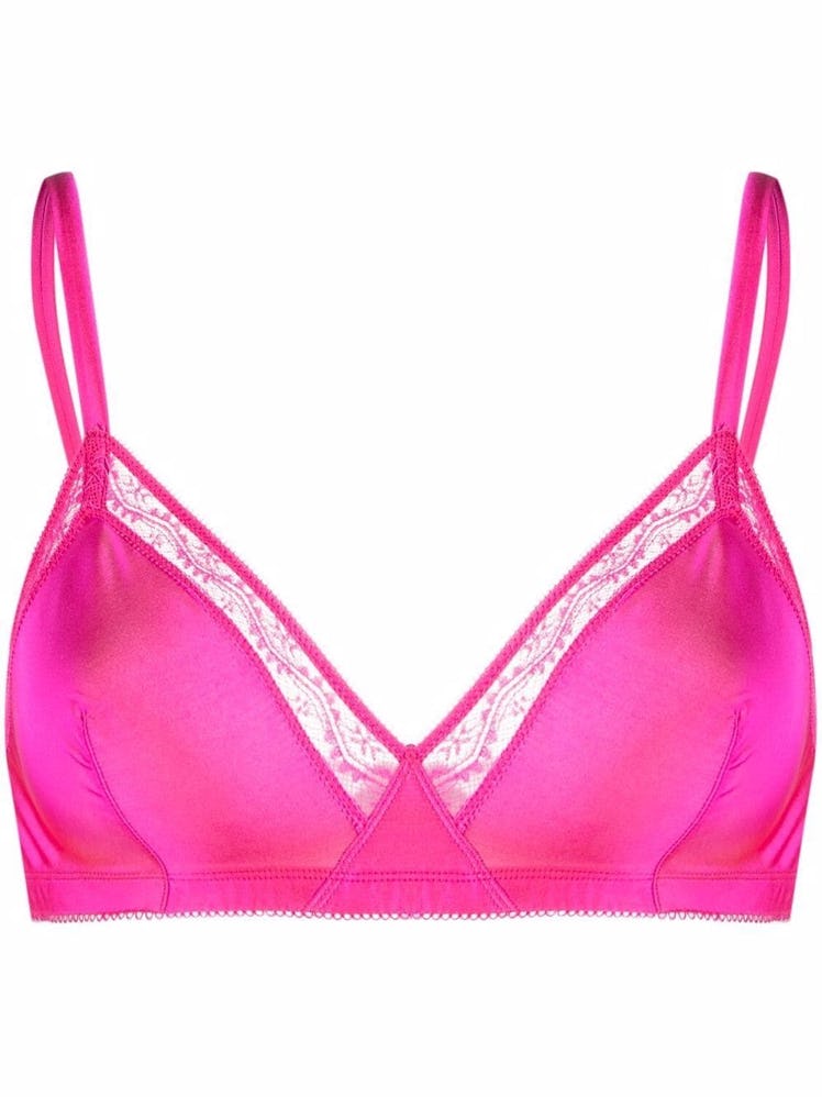 Laurier Rose Silk Triangle Bra