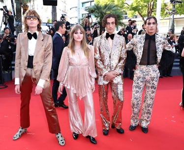 Thomas Raggi, Victoria De Angelis, Damiano David and Ethan Torchio of Måneskin at the Cannes Film Fe...