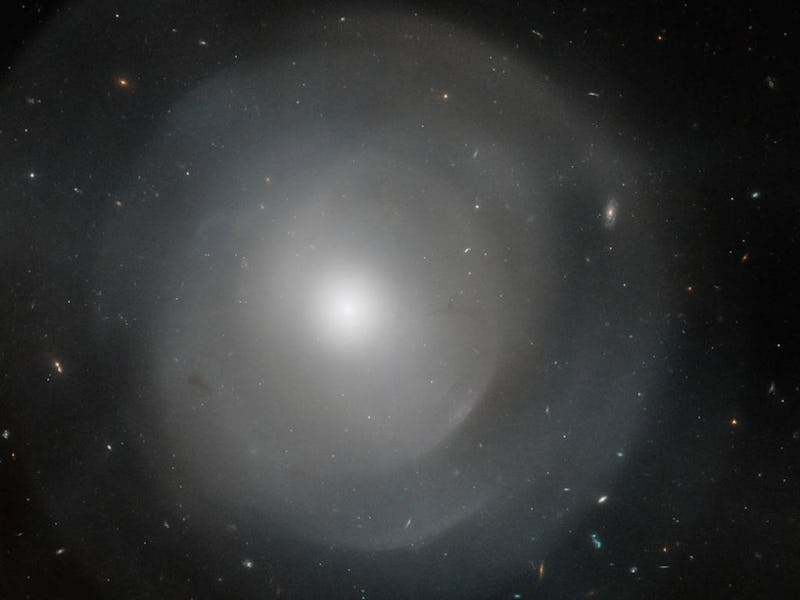 The central region of the giant elliptical galaxy NGC 474. It’s set against a backdrop of more dista...