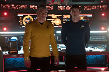 Captain Pike (Anson Mount) and Spock (Ethan Peck) try to outwit the Gorn spaceships.