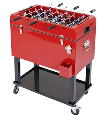 68 Quart Qt Red Patio Cooler Ice Chest With Foosball Table Top