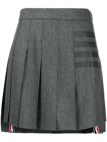 Thom Browne gray pleated miniskirt