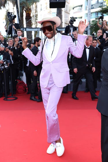 Jeremy O. Harris wearing a purple suit at the Cannes Film Festival