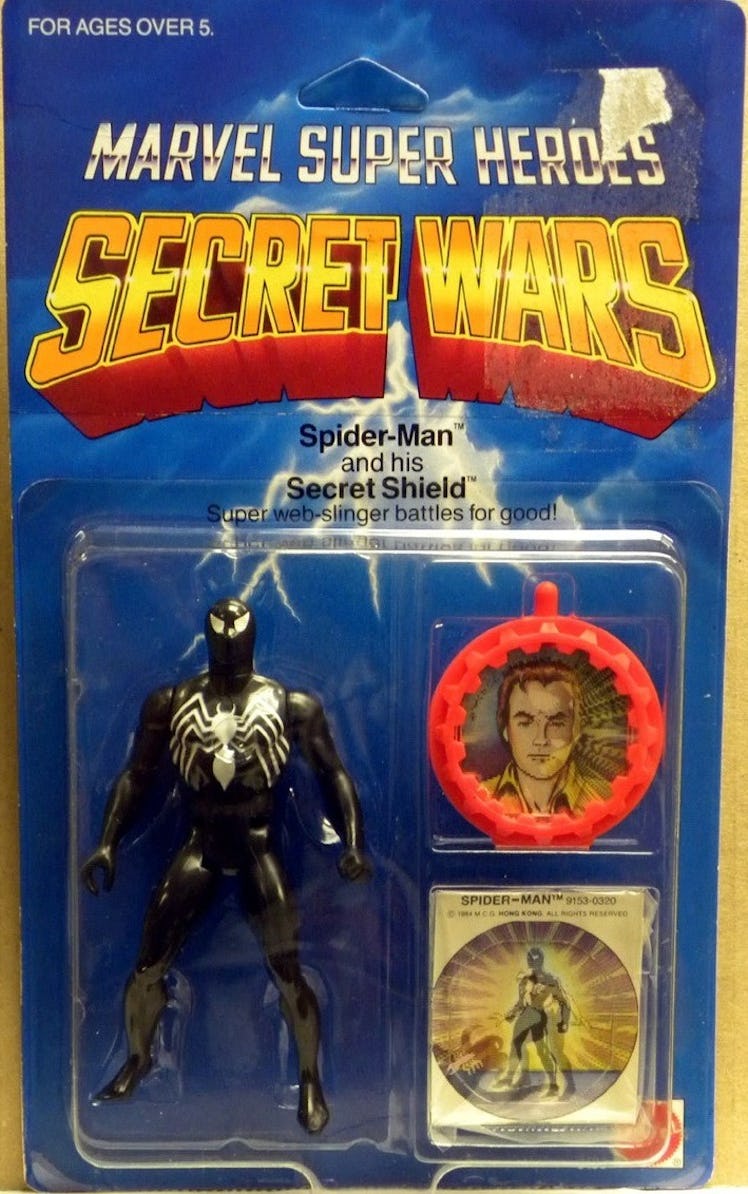 Spidey in his black costume, a hot seller.