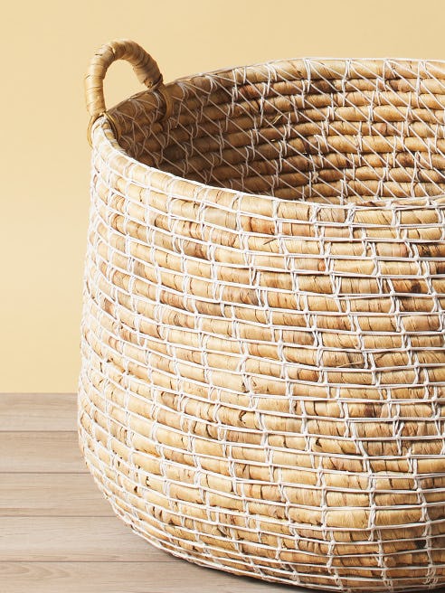 wicker water hyacinth basket with handles