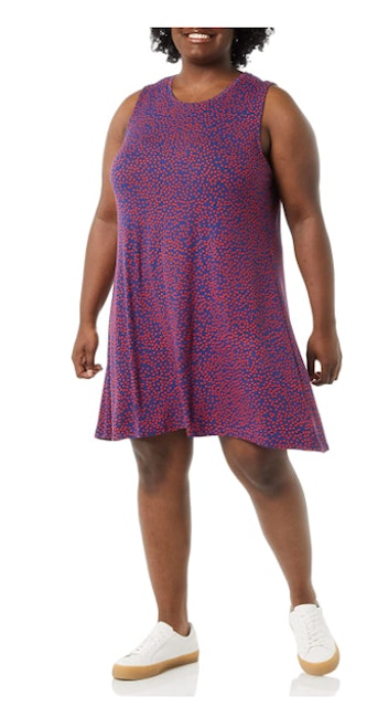 This luxe jersey tank swing dress with scoop neckline is as stylish as it is comfortable.