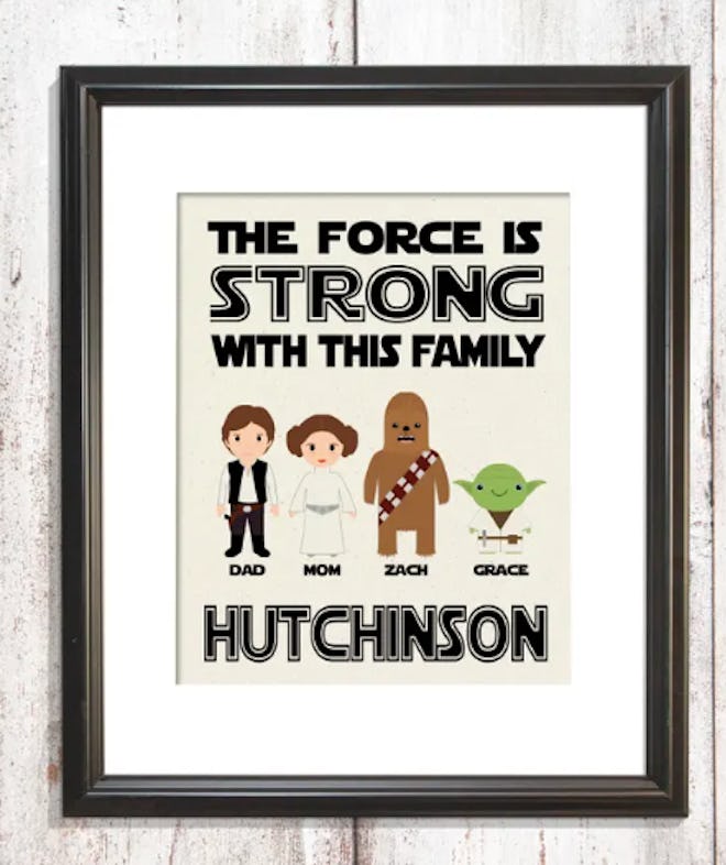 Personalized Star Wars Family Art Piece is a great Star Wars Father's Day gift