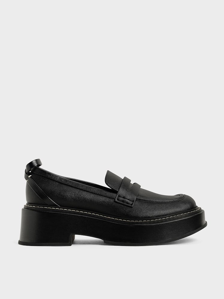 Charles & Keith black loafers