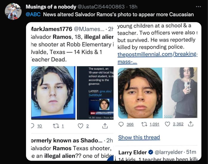 Twitter screenshot of Uvalde hoax claim