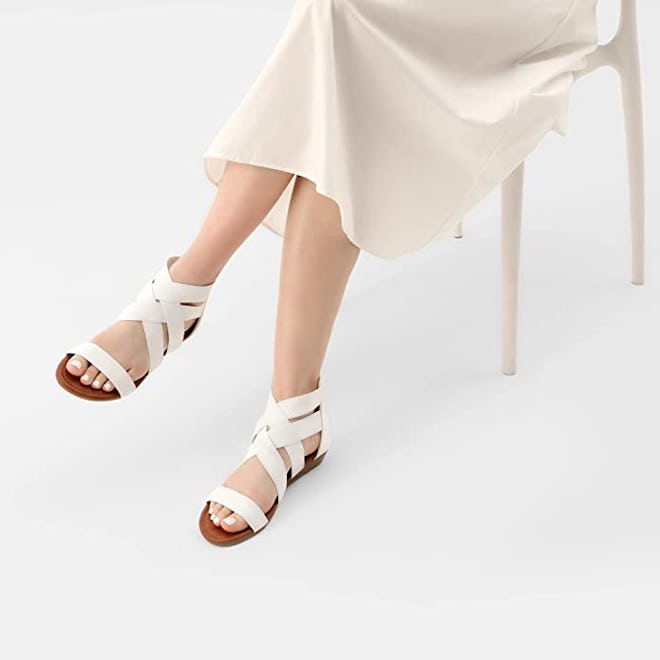 DREAM PAIRS Low Wedge Ankle Strap Sandals