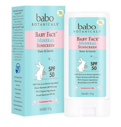 Babo Botanicals Baby Face Mineral Sunscreen Stick – SPF 50