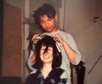 20 year old frederic aspiras doing hair