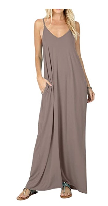 This flowy maxi dress feels fashion-forward without being too stuffy.