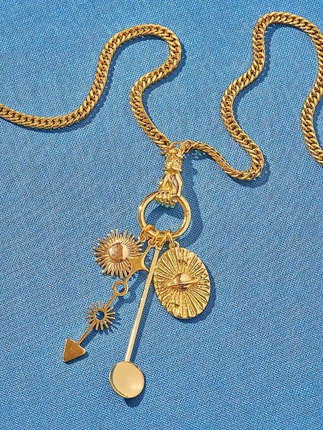 Gold Charm Scooper Necklace