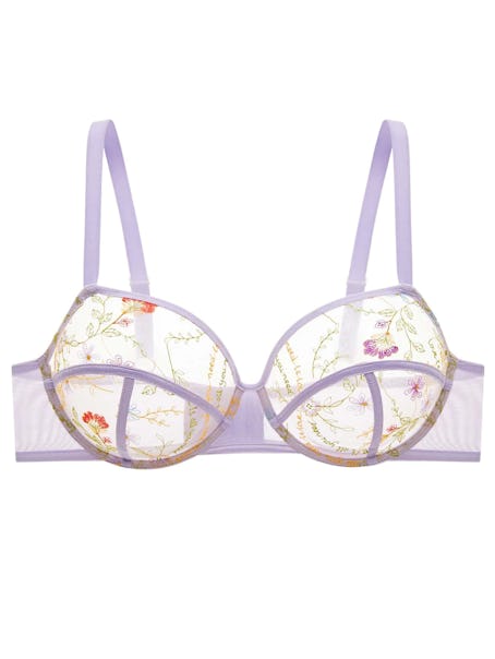 Enchanted Garden Floral-Embroidered Underwire Bra