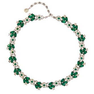 1950s Vintage Trifari Emerald Green Collar Necklace