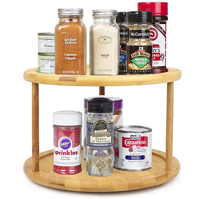 Greenco Premium Bamboo 2 Tier Lazy Susan