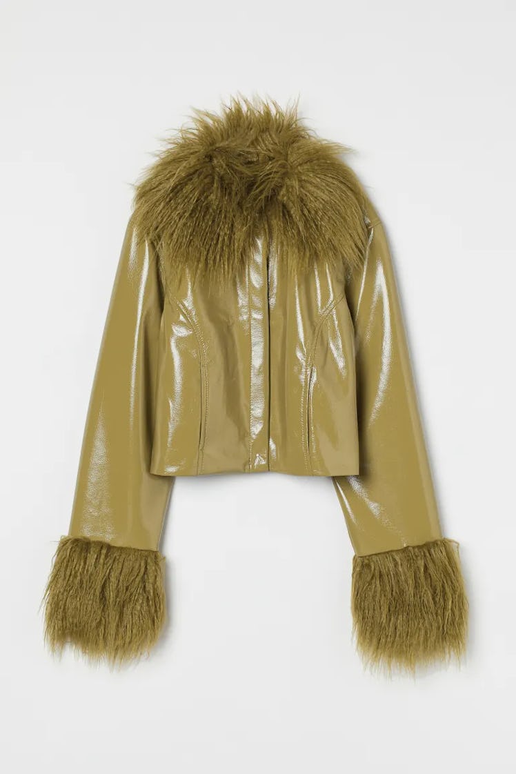 H&M Faux Fur Trimmed Jacket