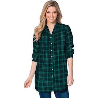 Woman Within Plus Size Flannel Blouse