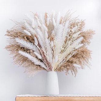 WILD AUTUMN Natural Dried Pampas Grass Bouquet (86 Pieces)