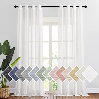 NICETOWN Linen Curtains (2 Panels)