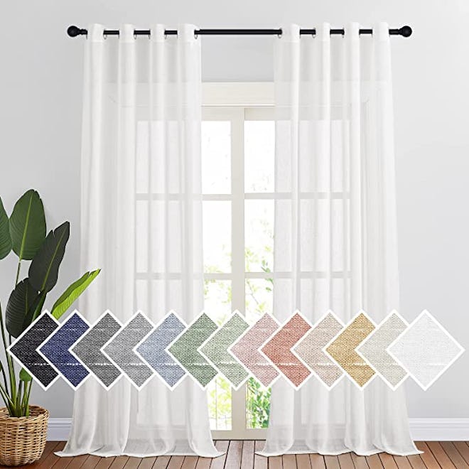 NICETOWN Linen Curtains (2 Panels)