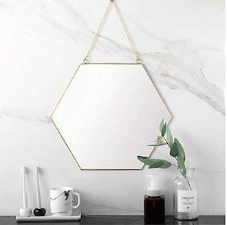 Dahey Gold Hexagon Wall Mirror