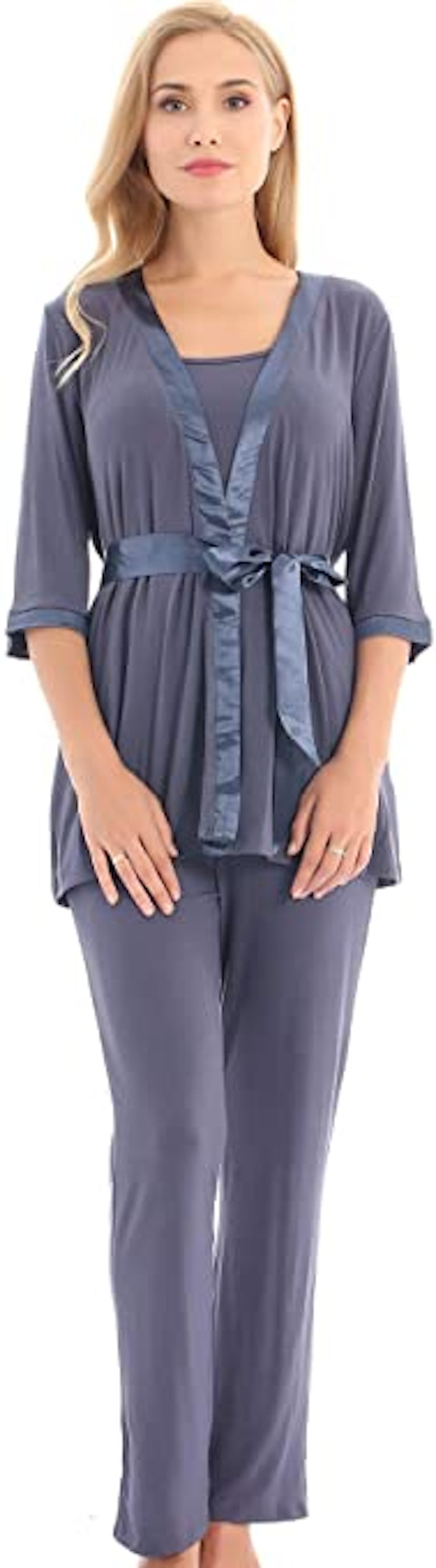 Bearsland Maternity 3-Piece Nursing Pajamas Set