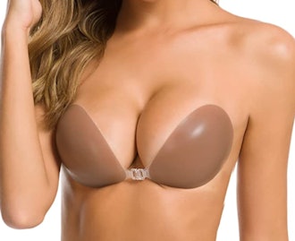 Niidor Adhesive Strapless Sticky Invisible Push up Silicone Bra ( C Cup )
