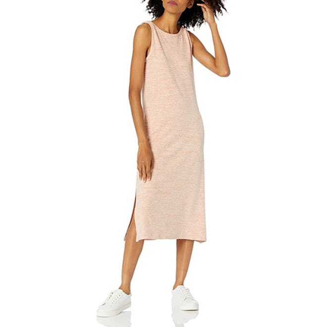 Daily Ritual Women's Cozy Knit Sleeveless Bateau Neck Midi Dress