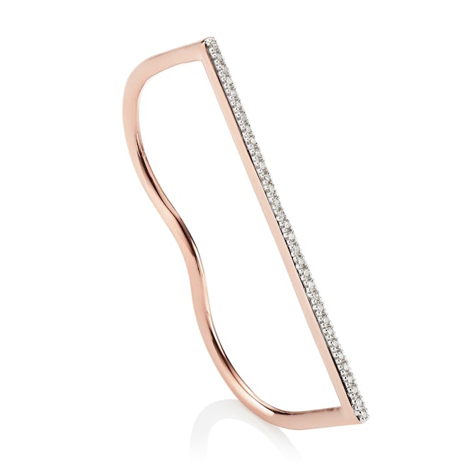 Monica Vinader rose gold diamond ring