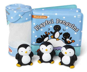 Melissa & Doug Float-Alongs: Playful Penguins, Waterproof Book and Mold-Free Penguin Toys for Baby B...