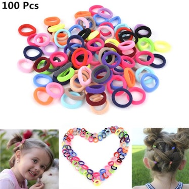 100Pcs Multicolor Hair Ties Cute Elastic No Crease Tiny Hair Bands Ponytail Holder Hair Accessories ...