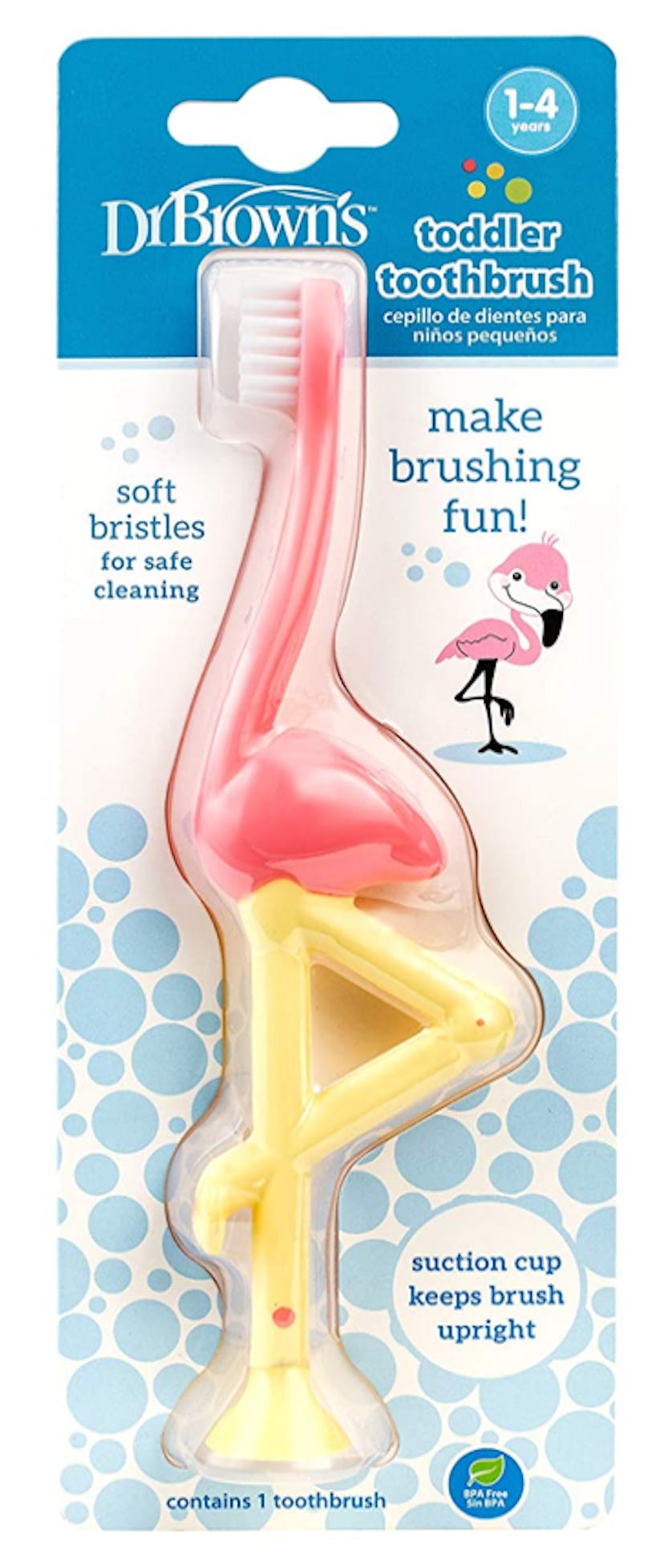 Dr. Brown's Toddler and Baby Toothbrush, Flamingo Shaped Baby Toothbrush