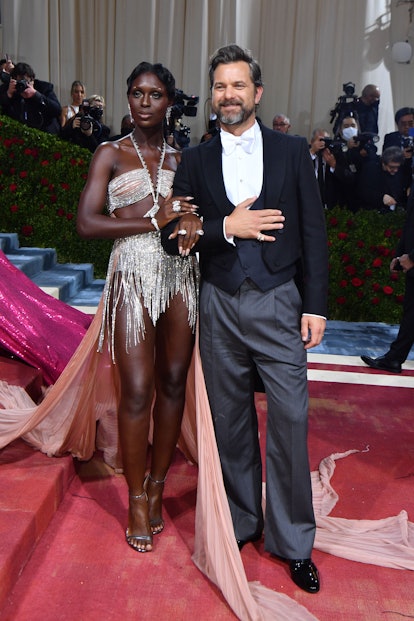 Joshua Jackson and his wife British actress Jodie Turner-Smith arrive for the 2022 Met Gala 