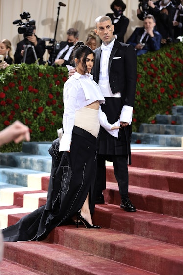 Kourtney Kardashian and Travis Barker attend The 2022 Met Gala Celebrating "In America: An Anthology...