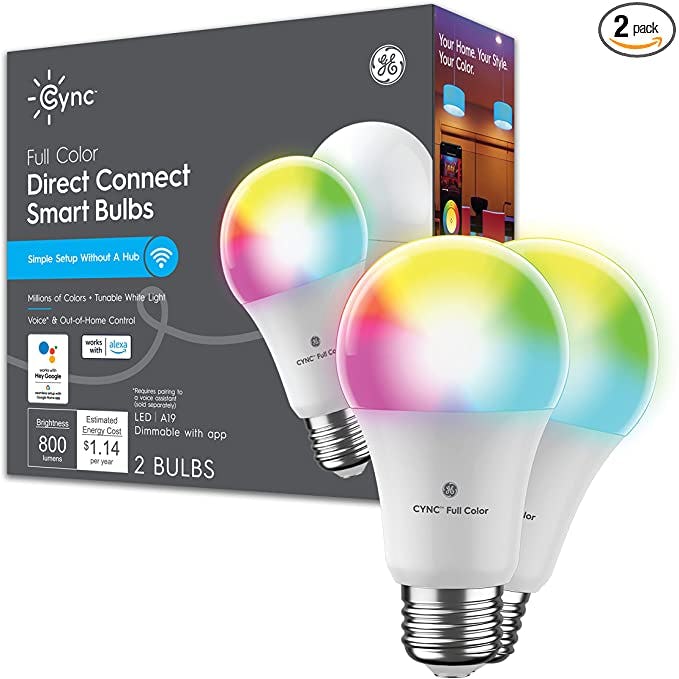GE CYNC Smart Light Bulbs (2-Pack)